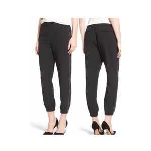 Trouve dressy black joggers with golf zipper detail on sides